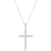 Diamond Cross Pendant, 14K White Gold