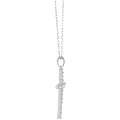 Diamond Cross Pendant, 14K White Gold