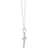 Diamond Cross Pendant, 14K White Gold