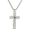 Diamond Cross Pendant, 14K White Gold