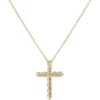 Diamond Cross Pendant, 14K Yellow Gold