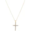 Diamond Cross Pendant, 14K Yellow Gold