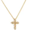 Diamond Cross Pendant, 14K Yellow Gold