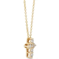 Diamond Cross Pendant, 14K Yellow Gold
