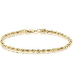 Diamond Cut Rope Bracelet 14K, 7.5"