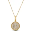 Diamond Disk Pendant, 14K Yellow Gold