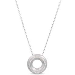 Diamond Donut Pendant, Sterling Silver