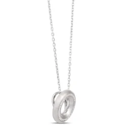 Diamond Donut Pendant, Sterling Silver