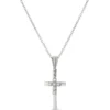 Diamond Double Cross Pendant 14K