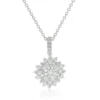 Diamond Floral Burst Necklace 14K