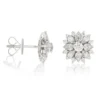Diamond Floral Burst Stud Earrings 14K