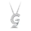 Diamond "G" Initial Pendant 14K