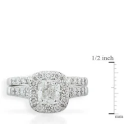 Diamond Halo Bridal Set 14K