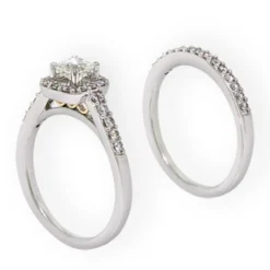 Diamond Halo Bridal Set 14K