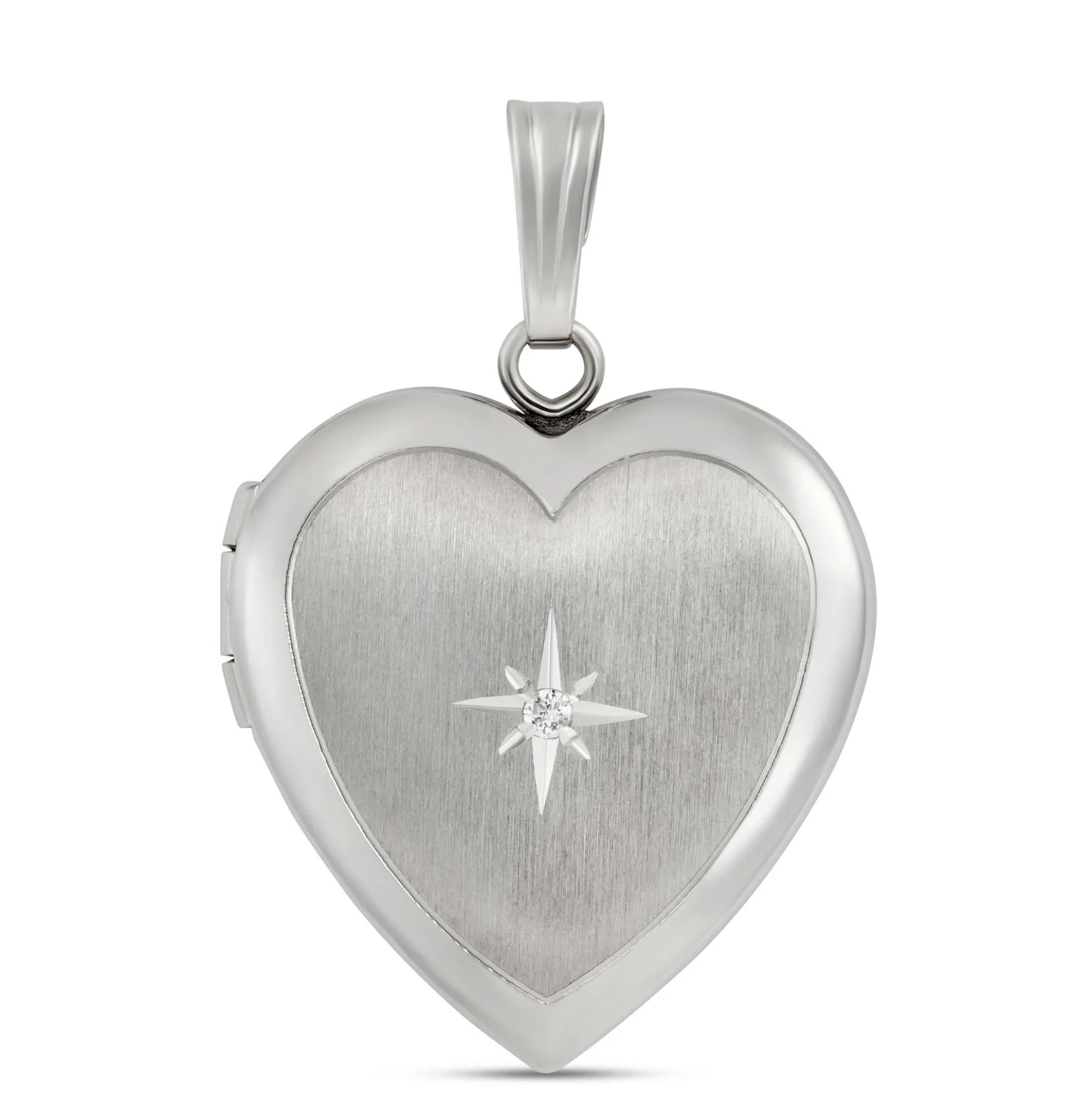 Diamond Heart Locket in Sterling Silver