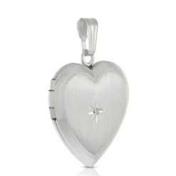 Diamond Heart Locket in Sterling Silver