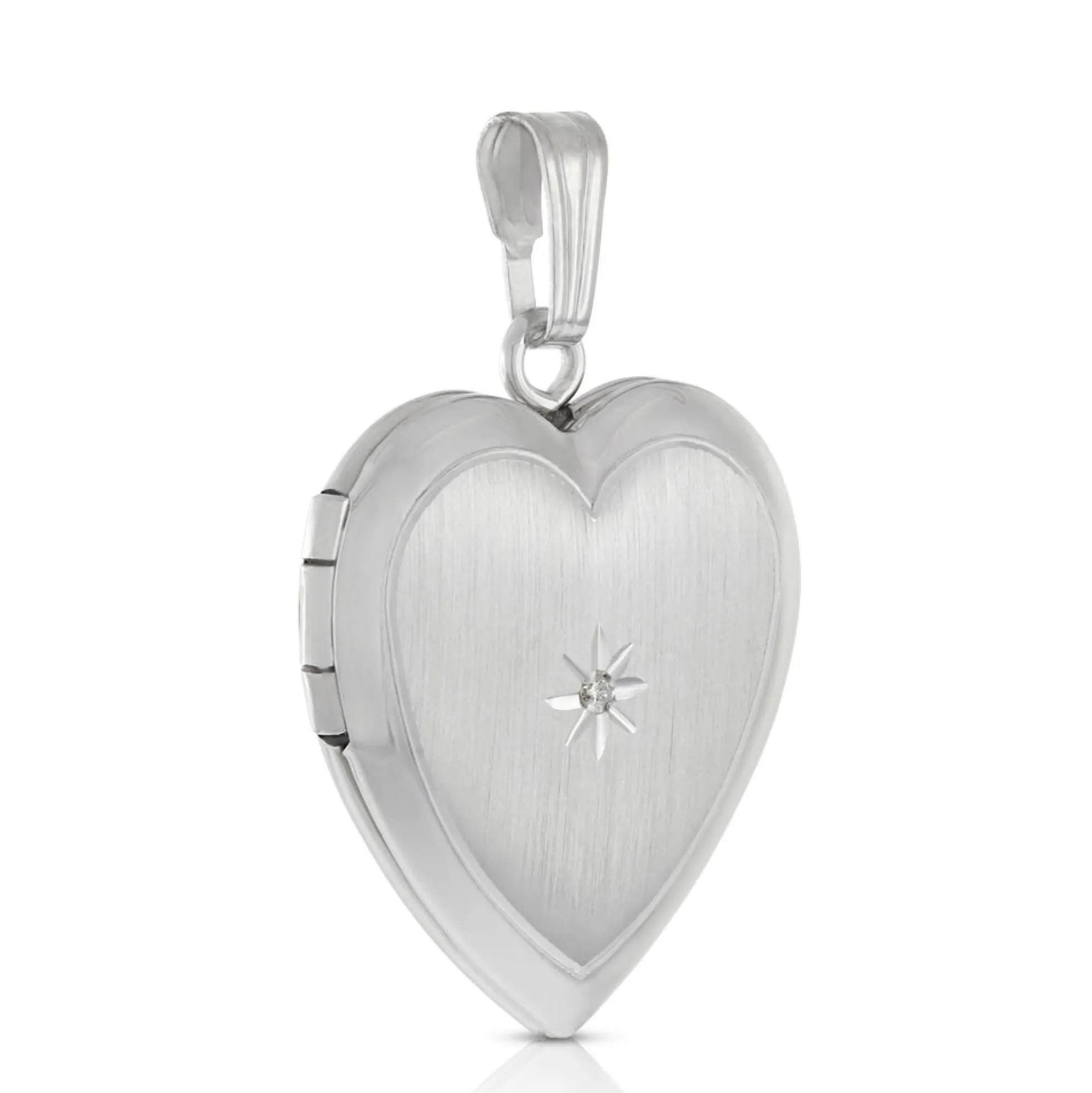 Diamond Heart Locket in Sterling Silver