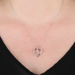 Diamond Heart Pendant 14K