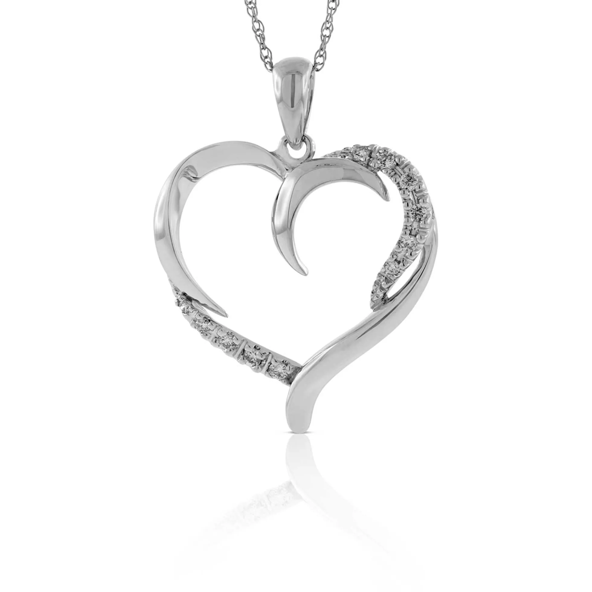Diamond Heart Pendant 14K