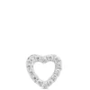 Diamond Heart Single Stud Earring, 14K White Gold