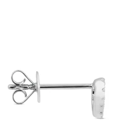 Diamond Heart Single Stud Earring, 14K White Gold