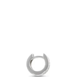Diamond Hoops, Sterling Silver