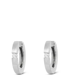 Diamond Huggie Hoop Earrings 14K