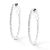 Diamond Inside Out Hoops in 14K White Gold