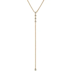 Diamond Lariat Necklace, 14K Yellow Gold
