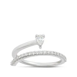 Diamond Overlap Ring, 14K White Gold