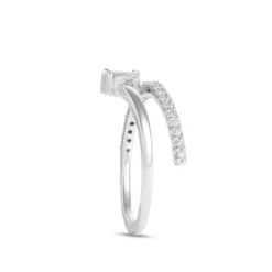 Diamond Overlap Ring, 14K White Gold