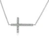 Diamond Sideways Cross 14K