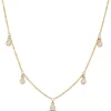 5 Diamond Stationary Pendant, 14K Yellow Gold