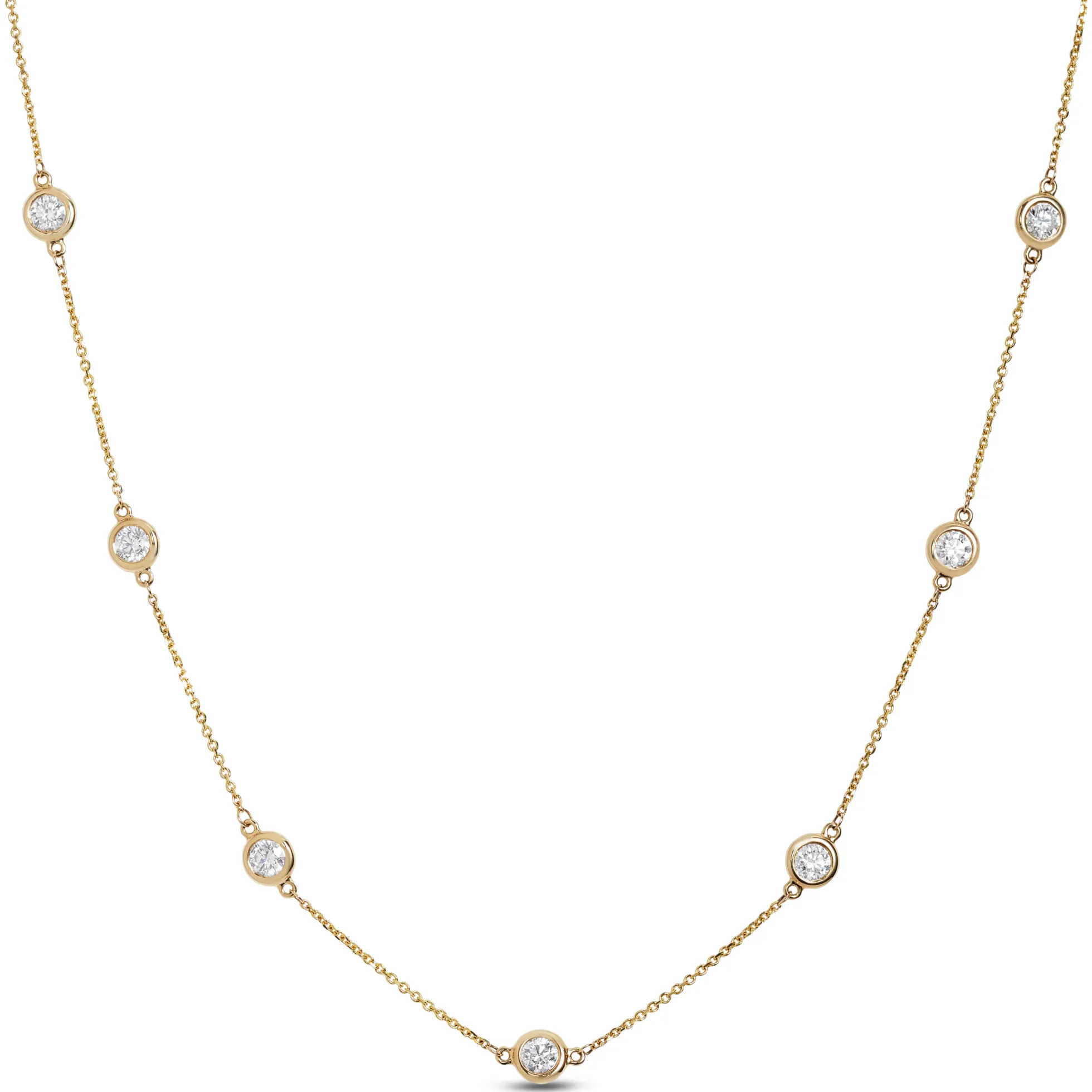 12 Diamond Stationary Pendant, 14K Yellow Gold