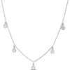 5 Diamond Stationary Pendant, 14K White Gold