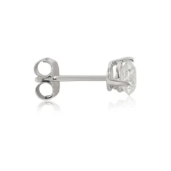 Diamond Stud Earrings, 14K White Gold