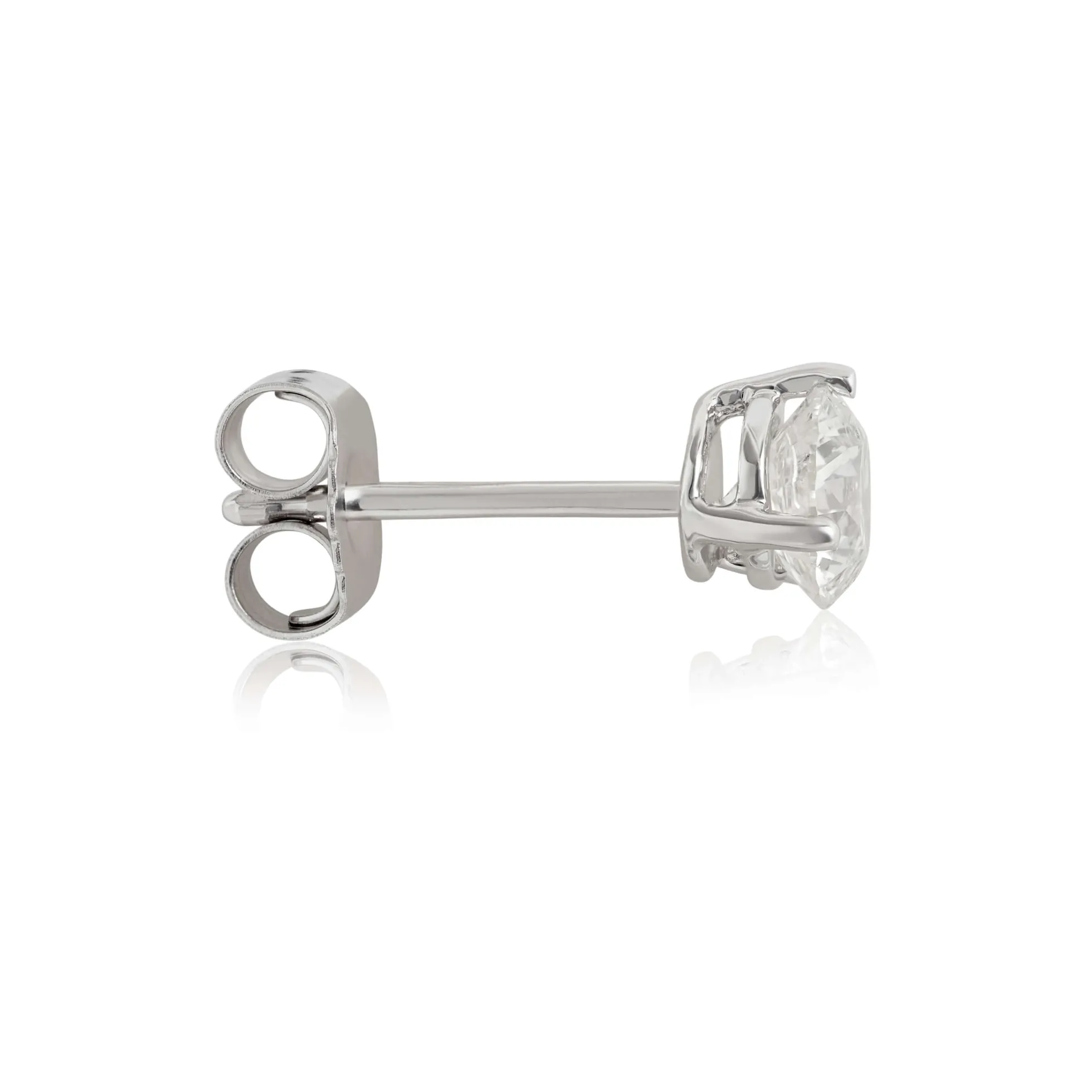 Diamond Stud Earrings, 14K White Gold