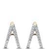 Diamond "V" Hoop Earrings, 14K Yellow Gold