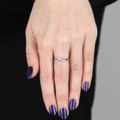 Double Chevron Diamond Ring 14K