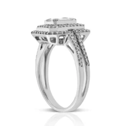 Double Halo Diamond Ring 14K