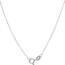 Double Heart Diamond Necklace, 14K White Gold
