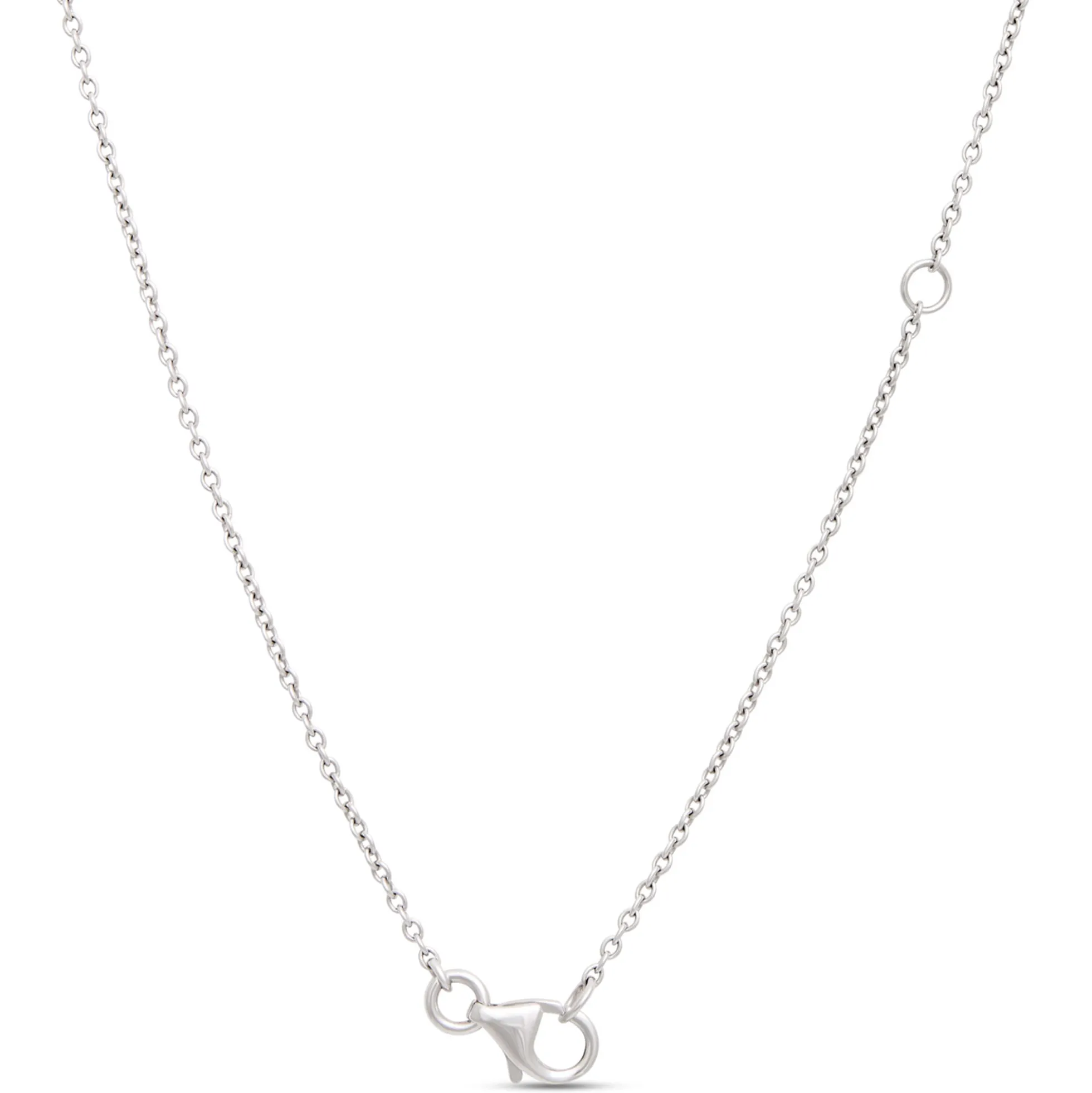 Double Loop Black and White Diamond Necklace, ⅓ Carat, 14K White Gold