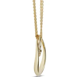 Double Loop Cluster Diamond Pendant, 14K Yellow Gold