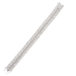 Elegant Multi-Row Diamond Bracelet, 10 Total Carat Weight, 14K White Gold