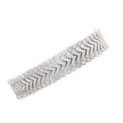Elegant Multi-Row Diamond Bracelet, 10 Total Carat Weight, 14K White Gold