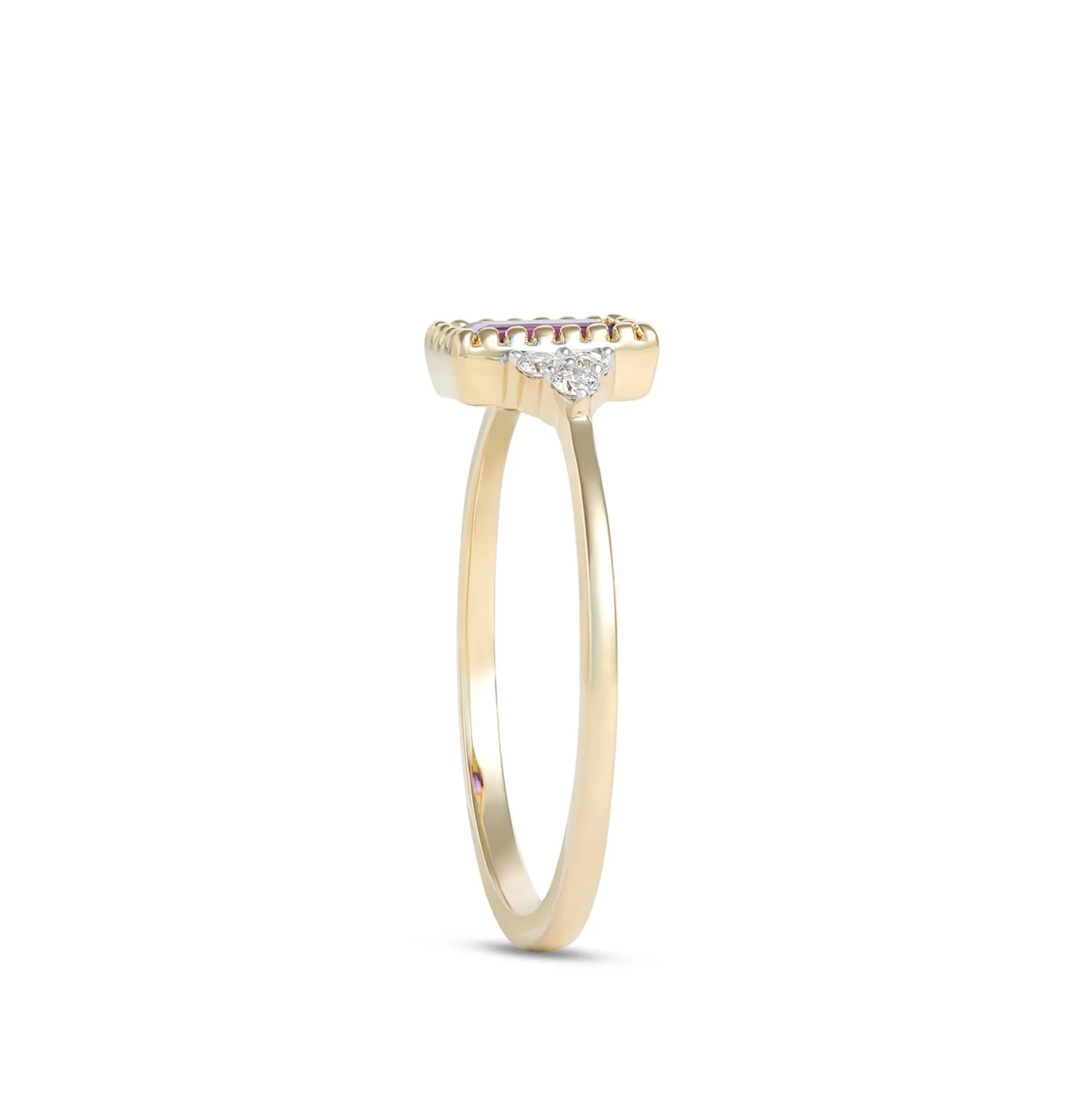 Emerald Cut Amethyst Ring, 14K Yellow Gold