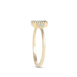 Emerald Cut Blue Topaz Ring, 14K Yellow Gold