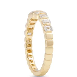 Emerald Cut Diamond Band, 1 Carat Total Weight, 14K Yellow Gold