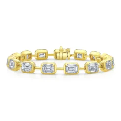 Emerald Cut Diamond Bracelet, 18K Yellow Gold