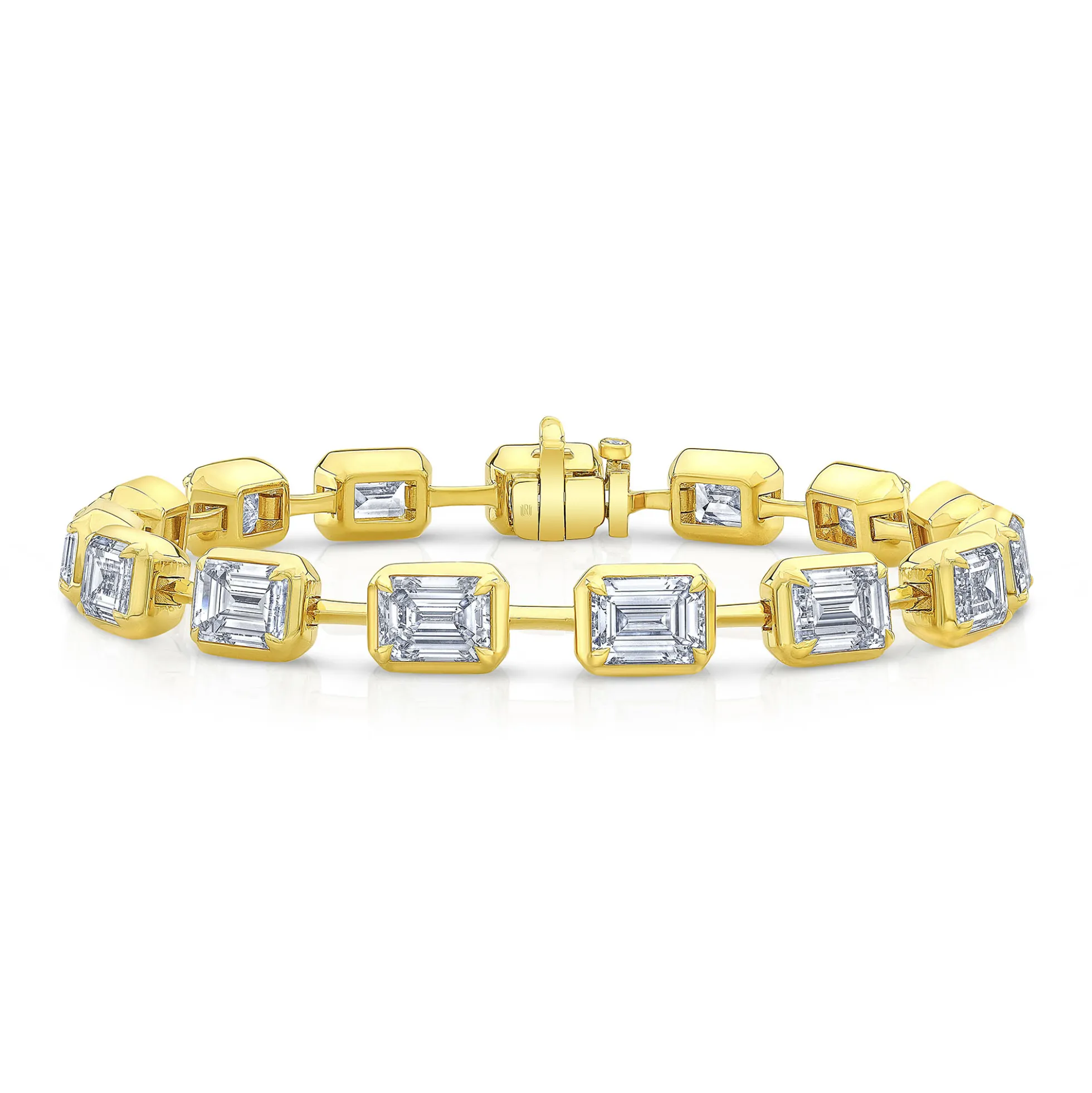 Emerald Cut Diamond Bracelet, 18K Yellow Gold